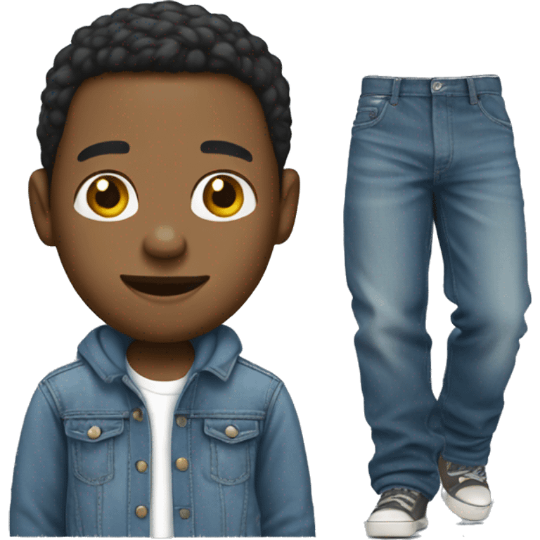 Create a African American male wearing cute baggy jeans  emoji