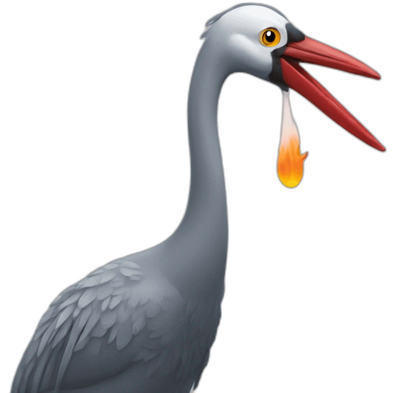 Crane bird smoke emoji