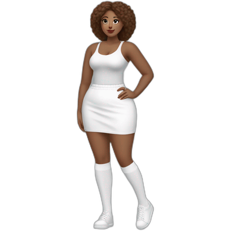 full body curvy-beauty-long-white-socks small skirt both sides emoji