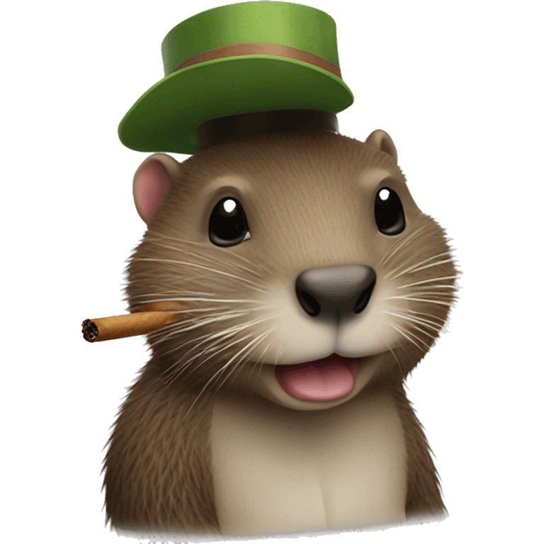 Nutria con un cigarro emoji