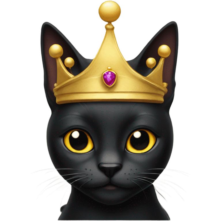 Black Cat in a crown emoji