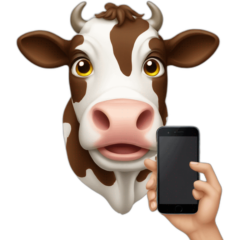 COW USING PHONE  emoji