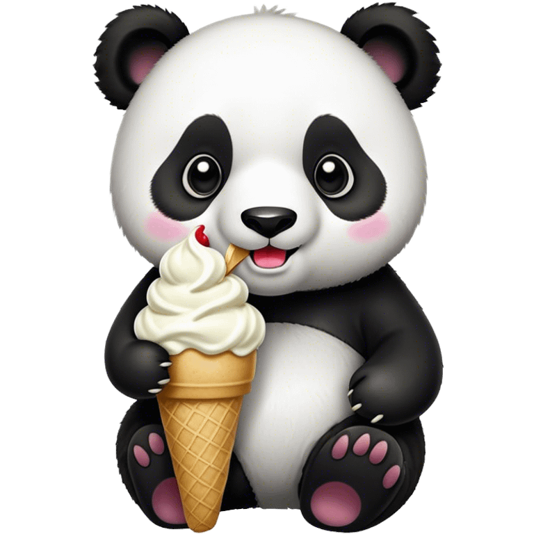 Panda eating ice cream emoji