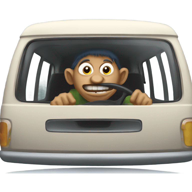 troll driving a van emoji