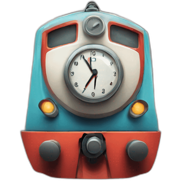 Train with clock emoji