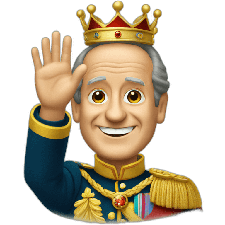 king Juan Carlos I smiling and waving emoji