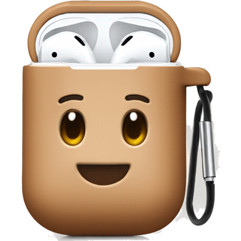 Cute open light brown AirPod Case emoji