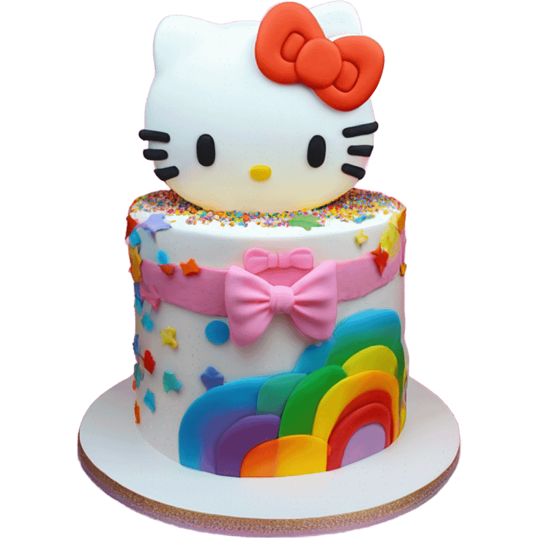 Hello kitty rainbow cake emoji