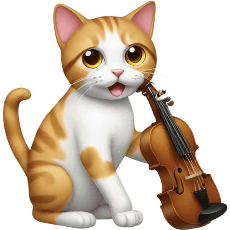 Cat with a base instrument  emoji