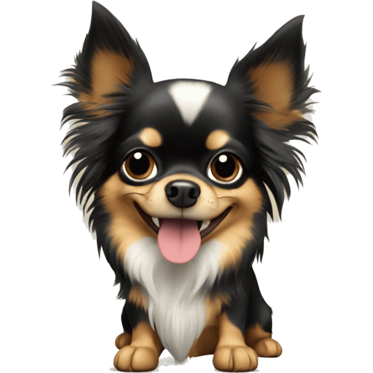 black & tan long-haired chihuahua with thumbs up emoji