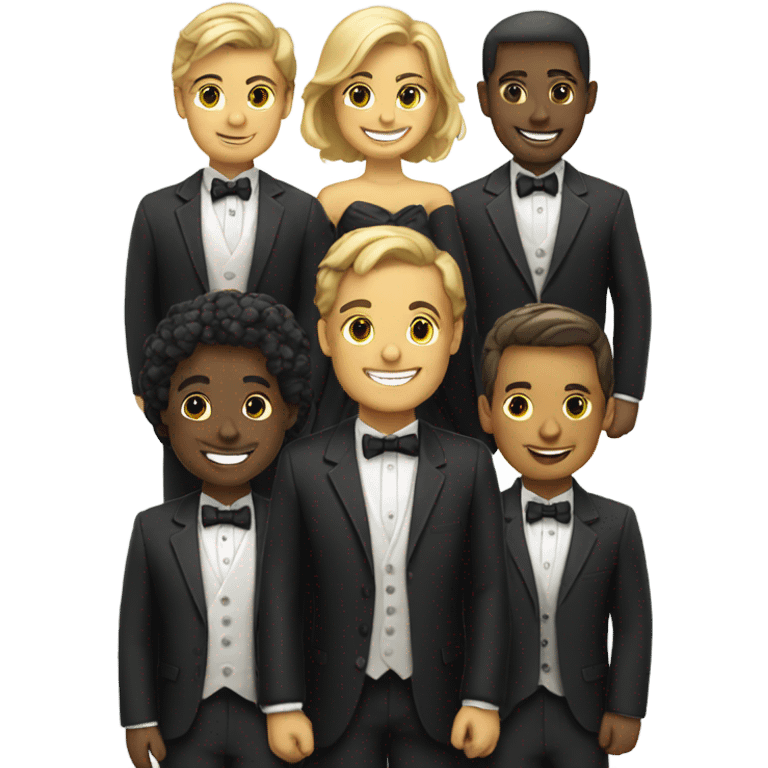 smiling group in formal attire emoji