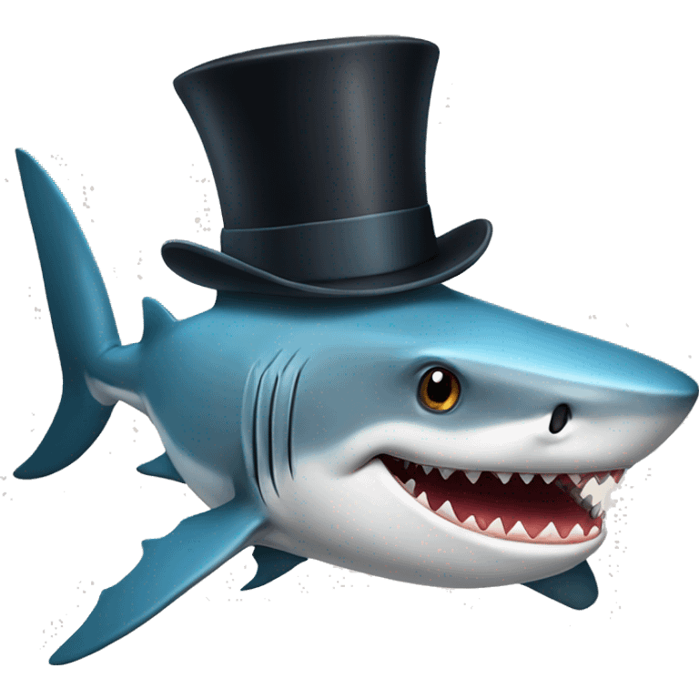 Shark with a top hat emoji