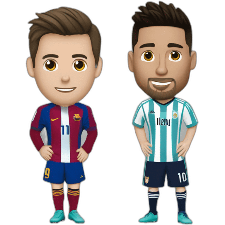 Ronaldo et Messi qui s’embrassent emoji