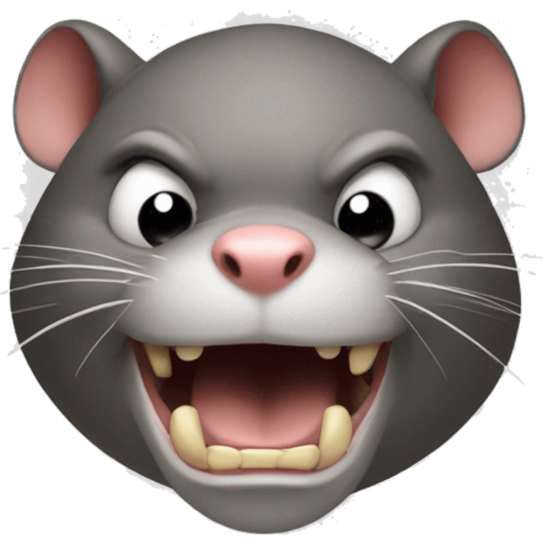 super fat angry rat head emoji