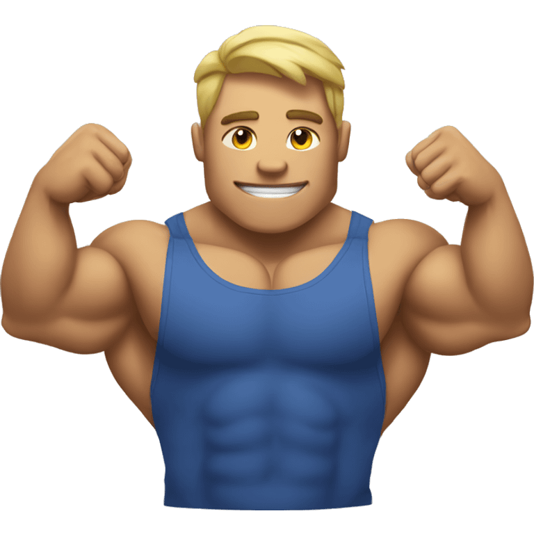 A weightlifter with muscles and thumbs, showing his whole body with a "thumbs up" gesture emoji