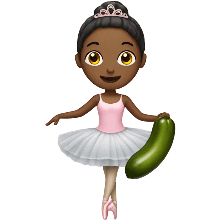 Ballerina holding a pickle  emoji