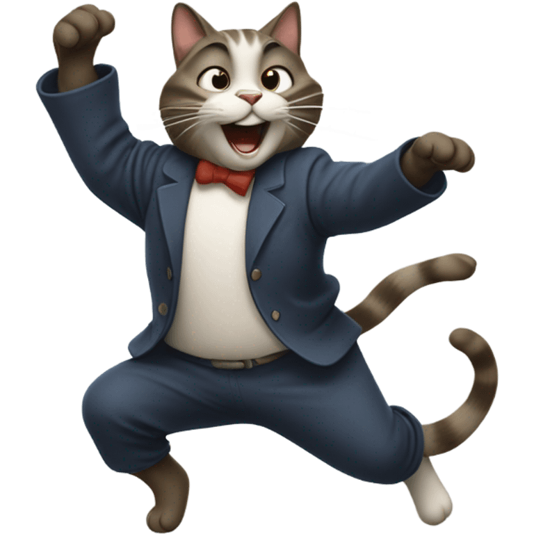 Cat dancing, silly style emoji