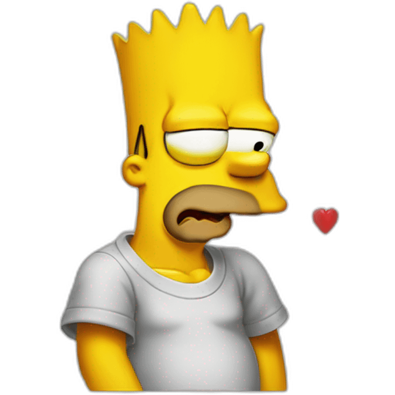 Bart Simpson mange un coeur emoji