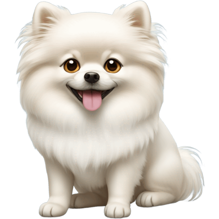 White pomeranian dog  emoji