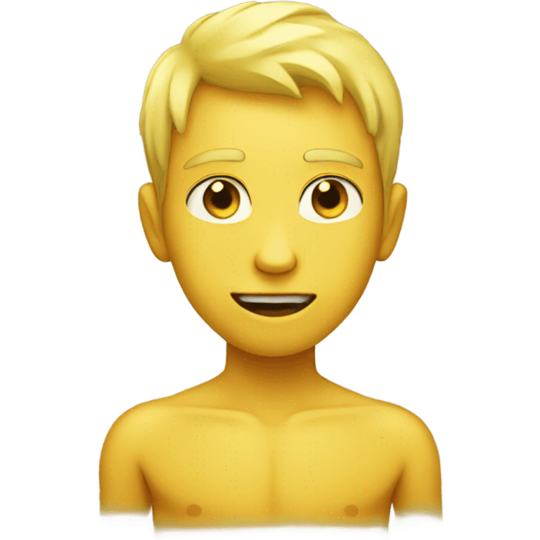 slim boy shirtless yellow skin emoji