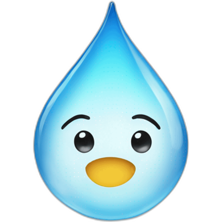 water-drop with face thinking emoji