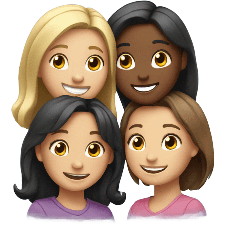 3 cute girl friends  emoji