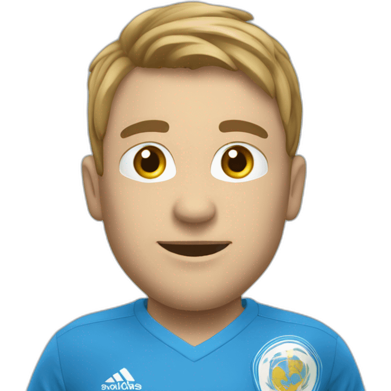 Un supporter de foot avec une écharpe bleu emoji