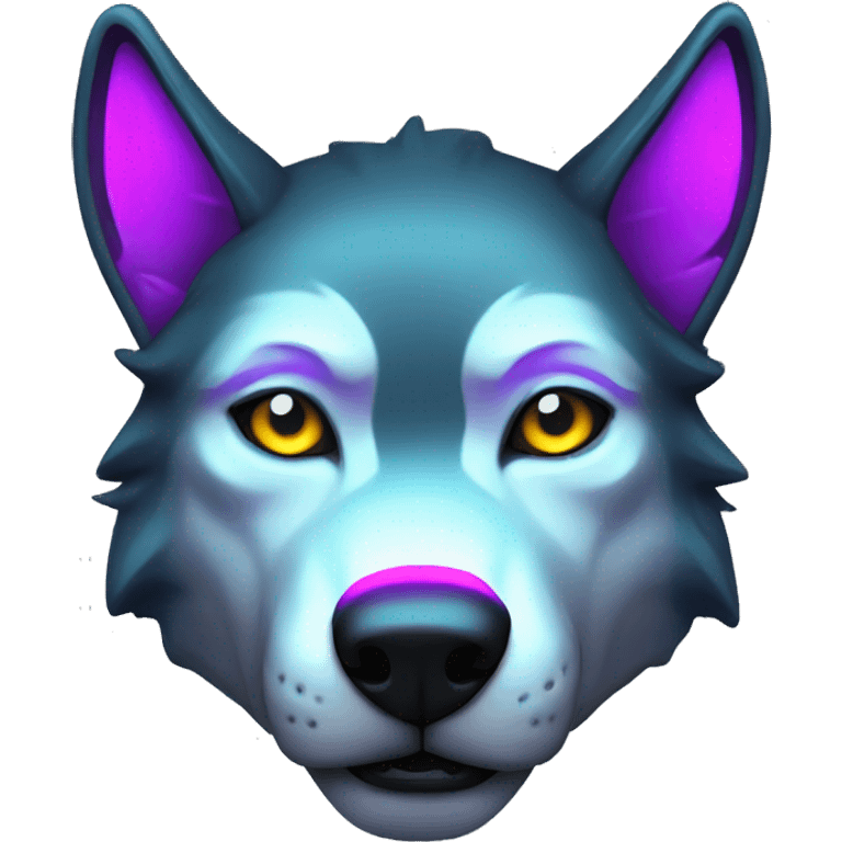 neon cyber wolf emoji