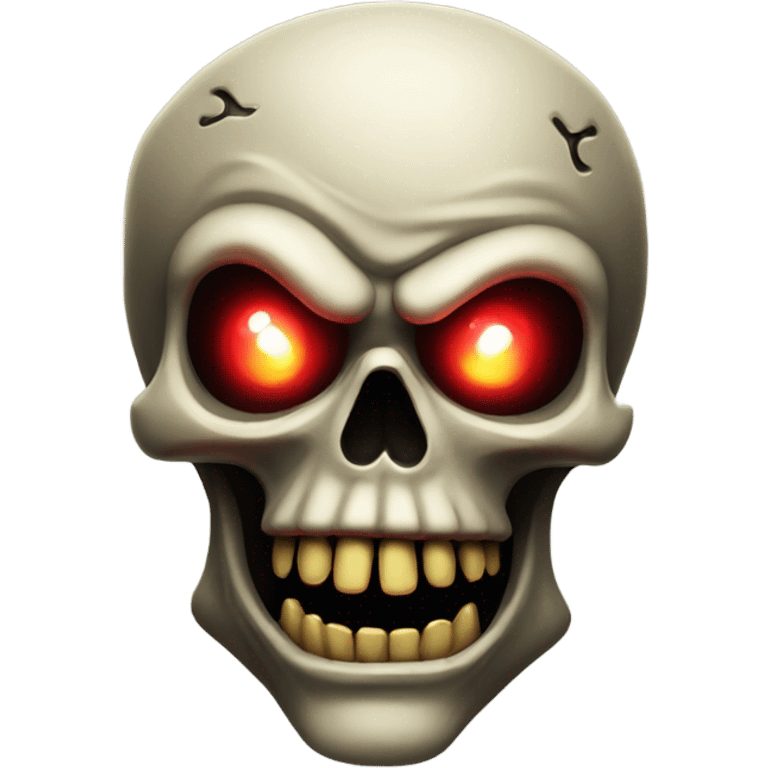 Scary pirate skull with glowing red eyes emoji