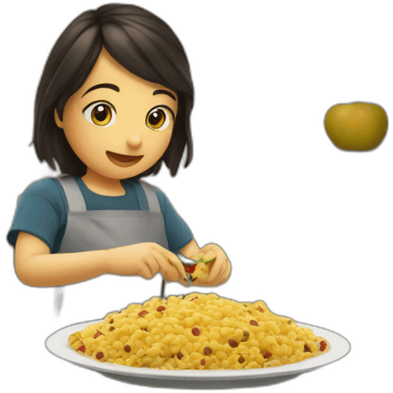 Ciril alouna en train de manger un au emoji