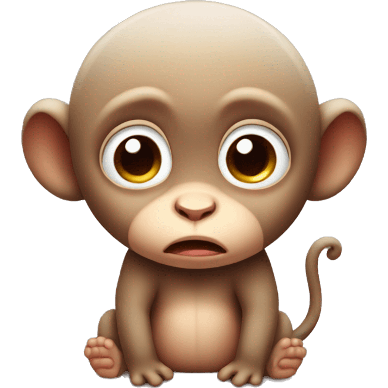 cute baby monkey crying sad face  emoji