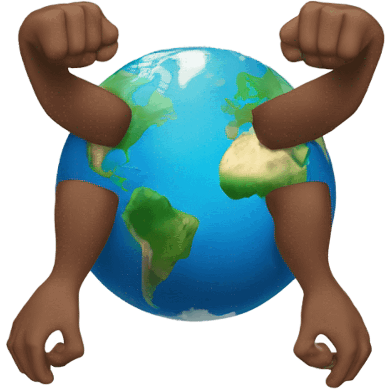 Earth with arms and legs emoji