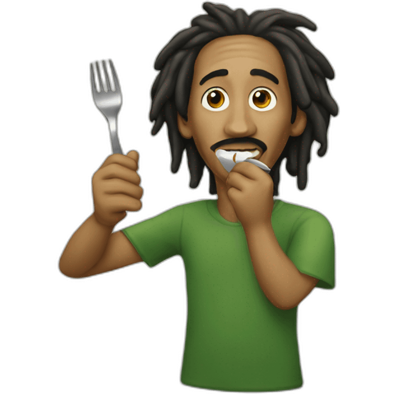 Bob Marley eating spoons emoji