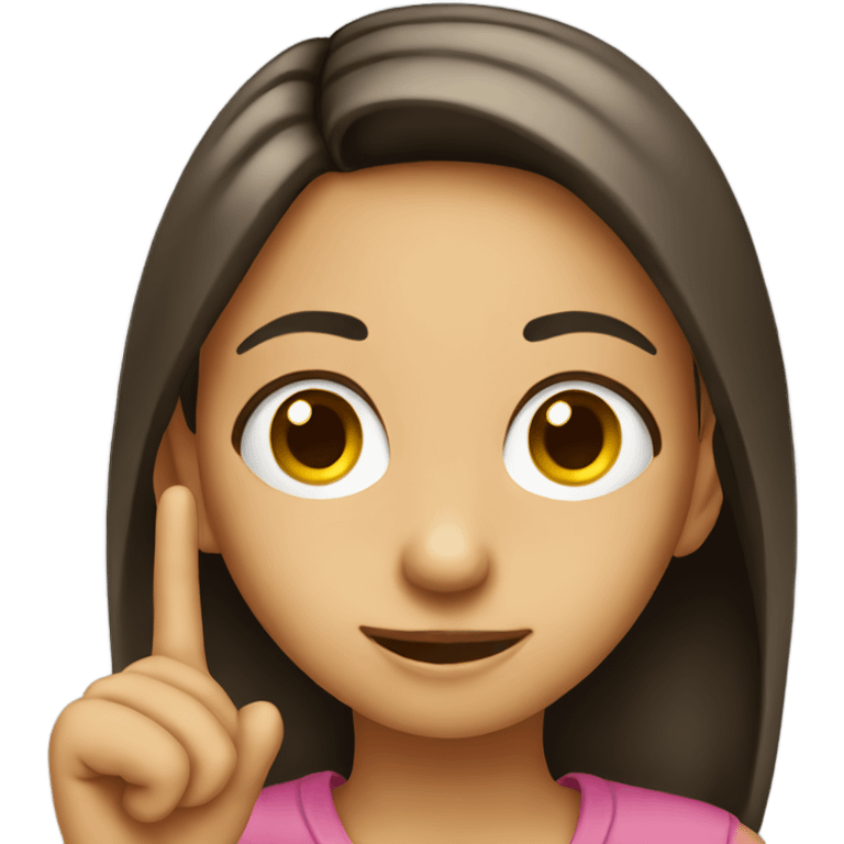 a girl listening an pointing to her ear emoji