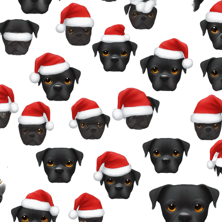 Full Black head staffie xmas suits emoji