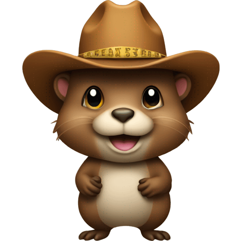 Beaver wearing a cowboy hat with cash in hand emoji