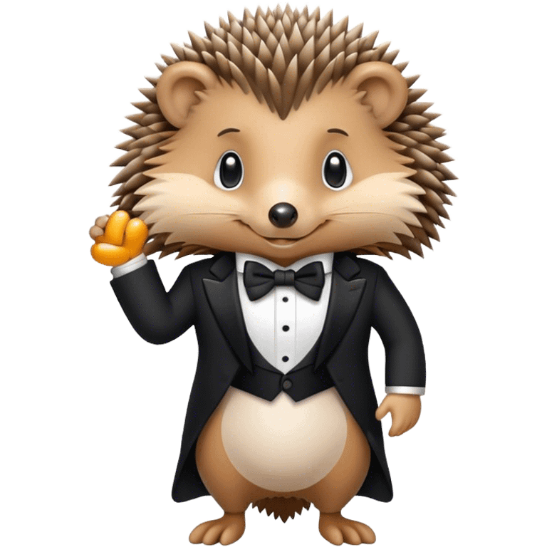 Hedgehog wearing a tuxedo emoji