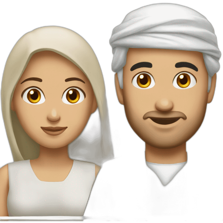 white man arab girl couple emoji