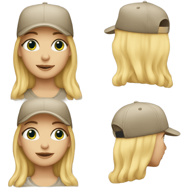 Blonde girl wearing cap emoji