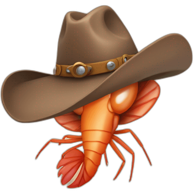 Shrimp with cowboy hat emoji