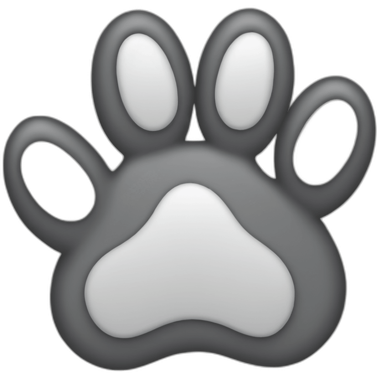 dog paw grey emoji