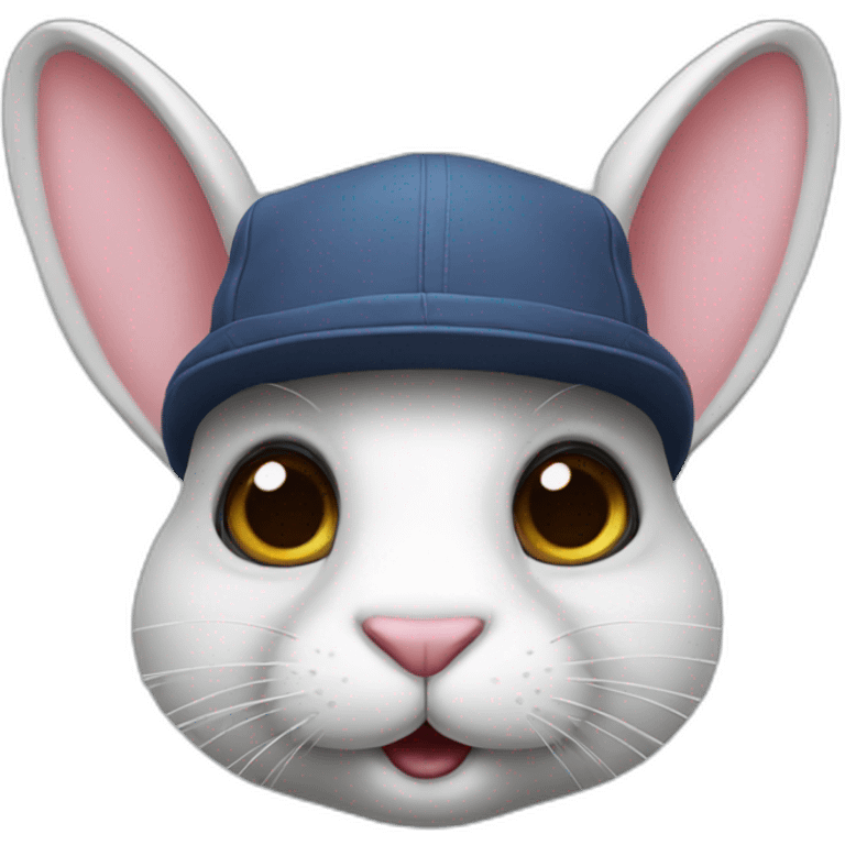 Rabbit with cap and sunglasses emoji