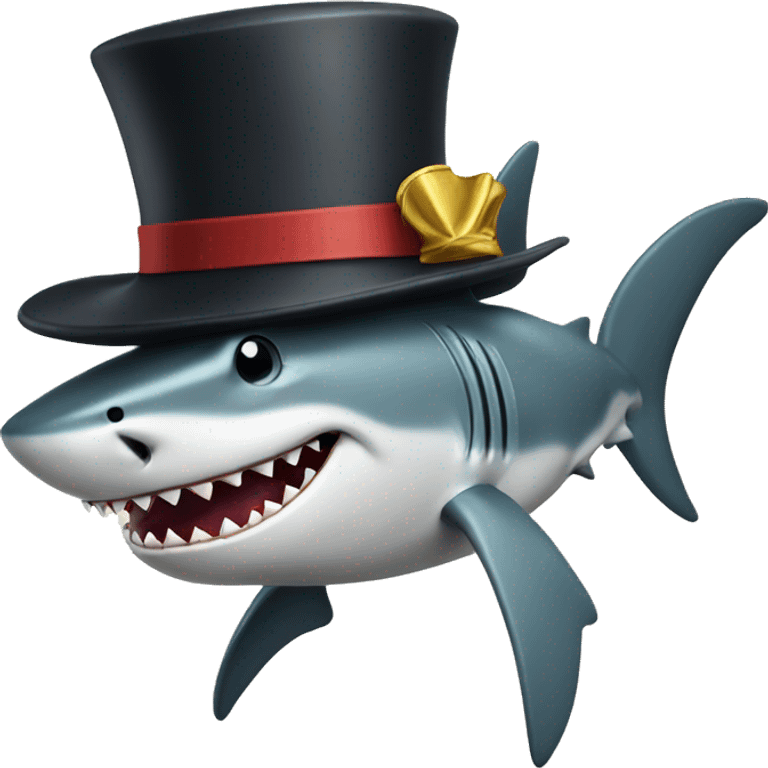 Shark wit tophat emoji