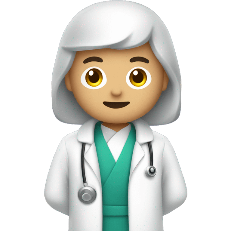 Asian doctor in a robe with a kaleidoscope emoji