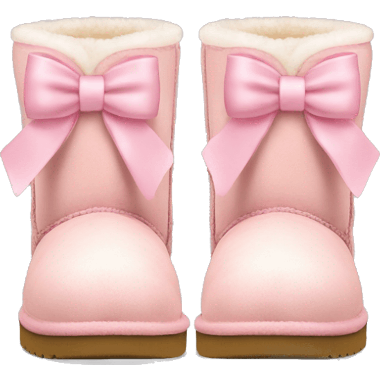 Pastel pink Ugg boots with bows emoji