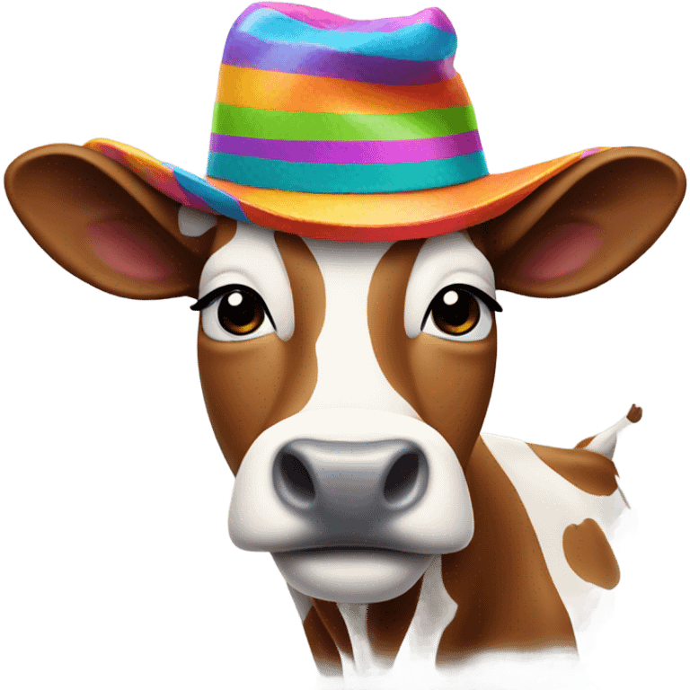 Cow with hat emoji