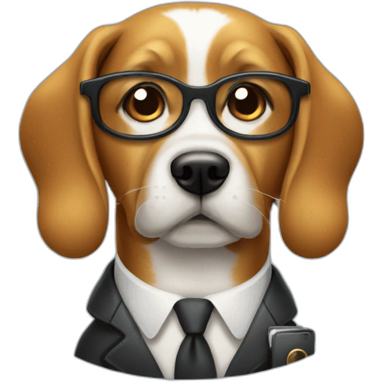 dog with a monocle using calculator  emoji