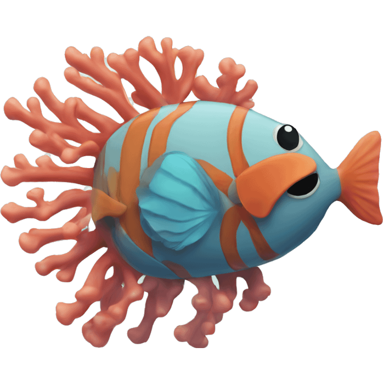 fish with coral emoji