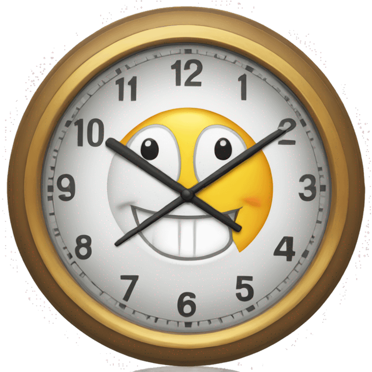 friendly clock smiling emoji