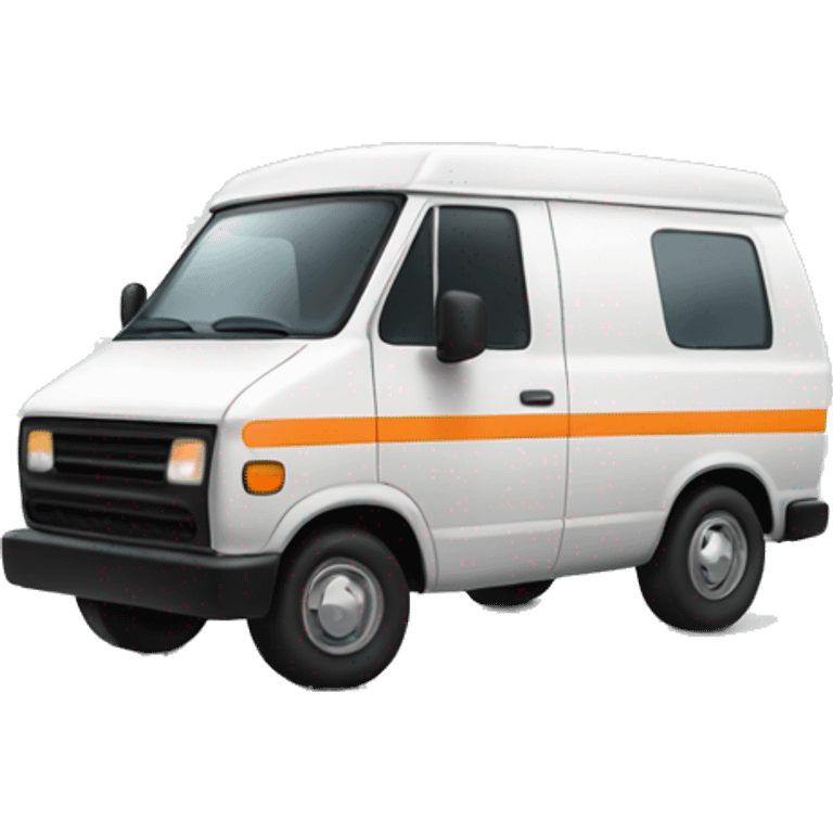 White van with black and orange stripes emoji